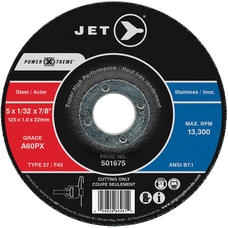 A60PX Power-Xtreme Cut-Off Wheel, 4-1/2" x 3/64", 7/8" Arbor, Type 27, 13300 RPM