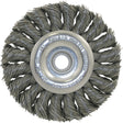 3K114 Unthreaded Knot Twisted Wire Wheel, 3-1/4" Dia., 0.014" Fill, 3/8"-1/2 Arbor
