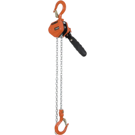 KLP-25-5 KLP Series Lever Chain Hoists, 5' Lift, 500 lbs. (0.25 tons) Capacity, Steel Chain