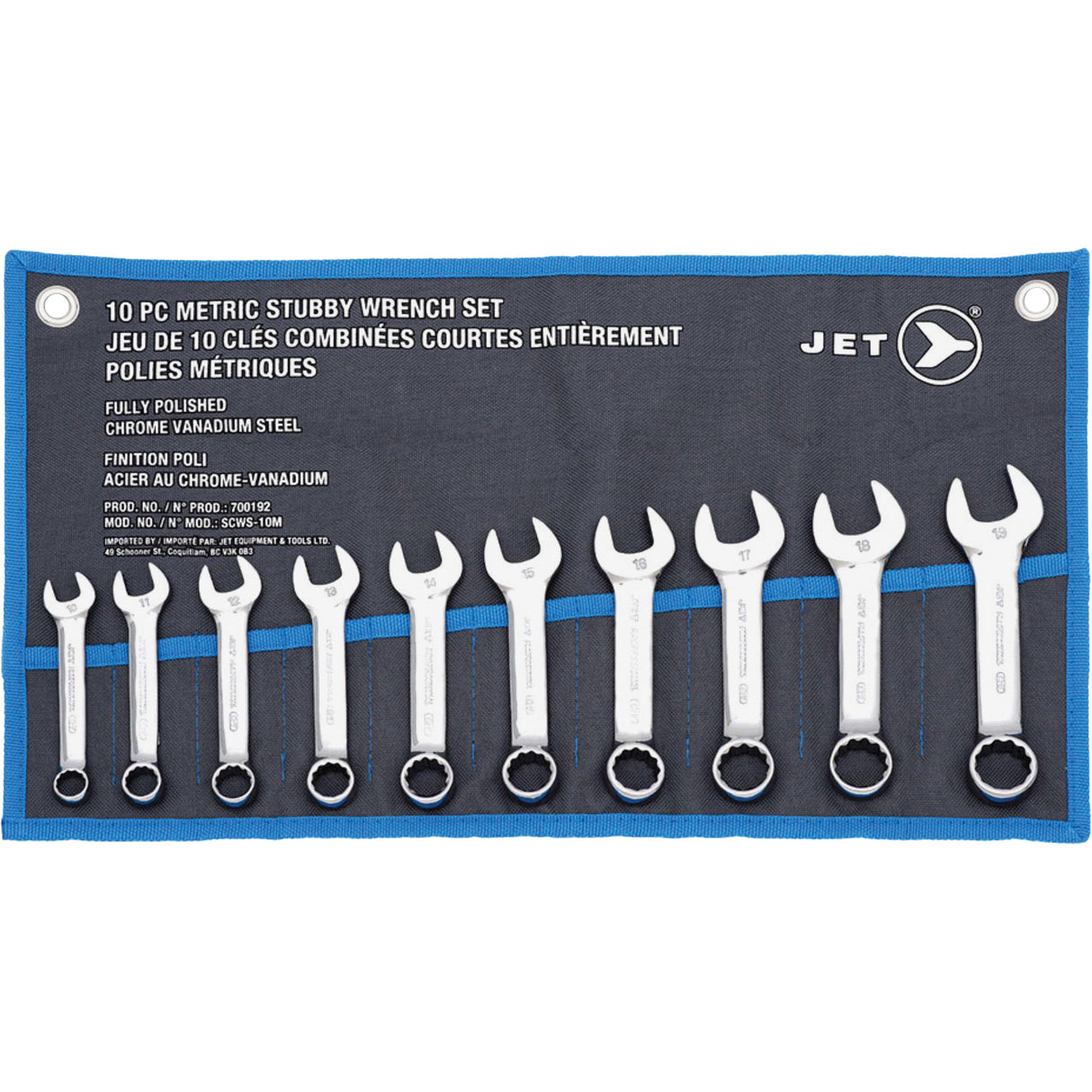 SCWS-10M Stubby Wrench Sets, Combination, 10 Pieces, Metric