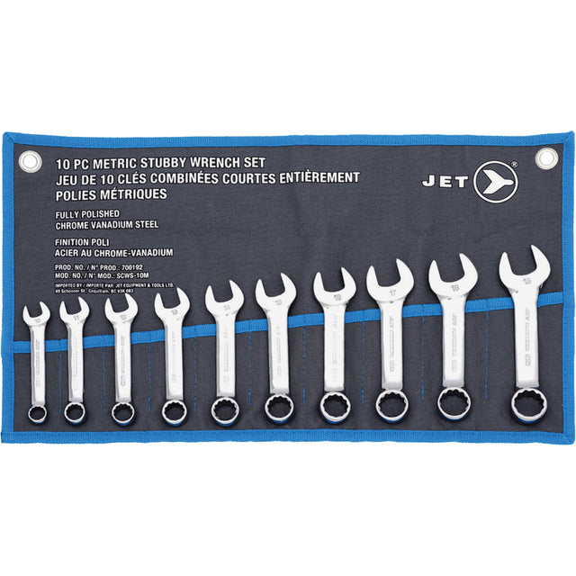 SCWS-10M Stubby Wrench Sets, Combination, 10 Pieces, Metric