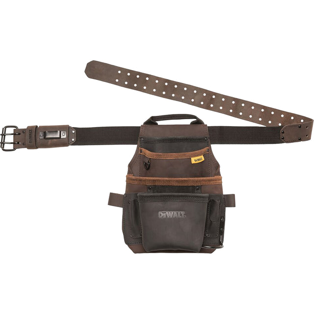 Tool Pouch & Belt, Multiple Tool Holder, Leather, 12 Pockets