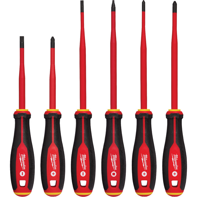 Insulated Slim Tip Screwdriver Set, 6 Pcs., Magnetic