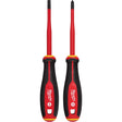 Insulated Slim Tip Screwdriver Set, 2 Pcs., Magnetic