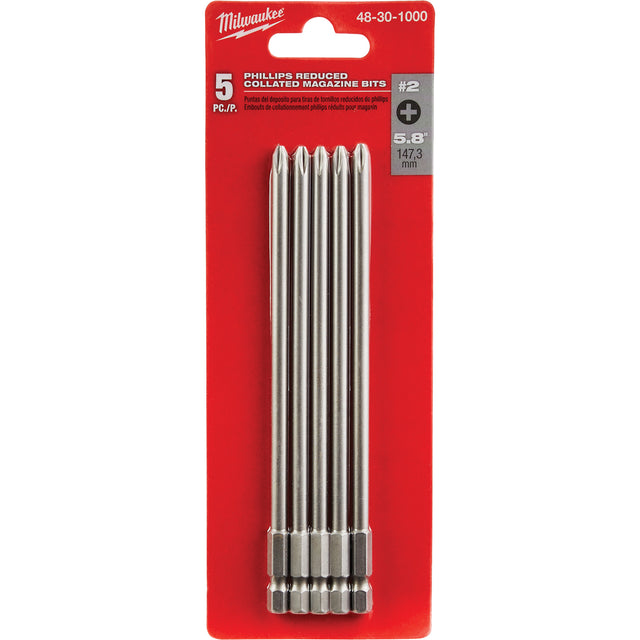 Reduced Collated Magazine Bit, Phillips, #2 Tip, 5-4/5" Length