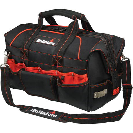 18" Pro Contractor's Closed-Top Tool Bag, Ballistic Polyester, Black/Orange