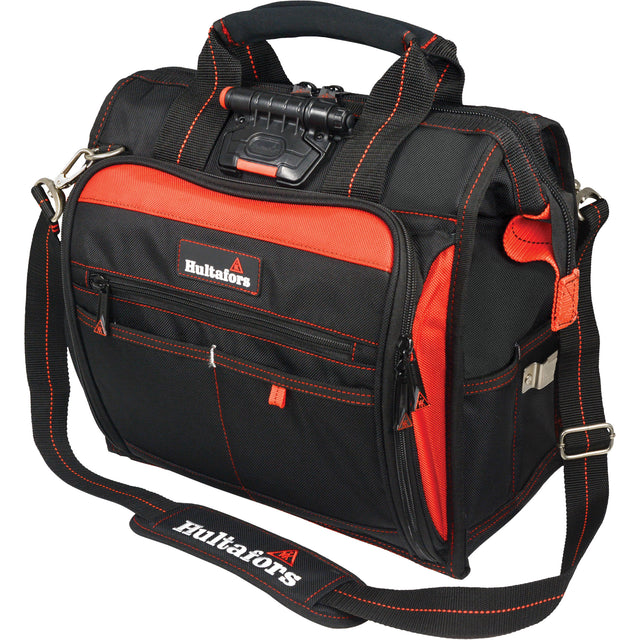 Lighted Technician's Tool Bag, Ballistic Polyester, Black/Orange