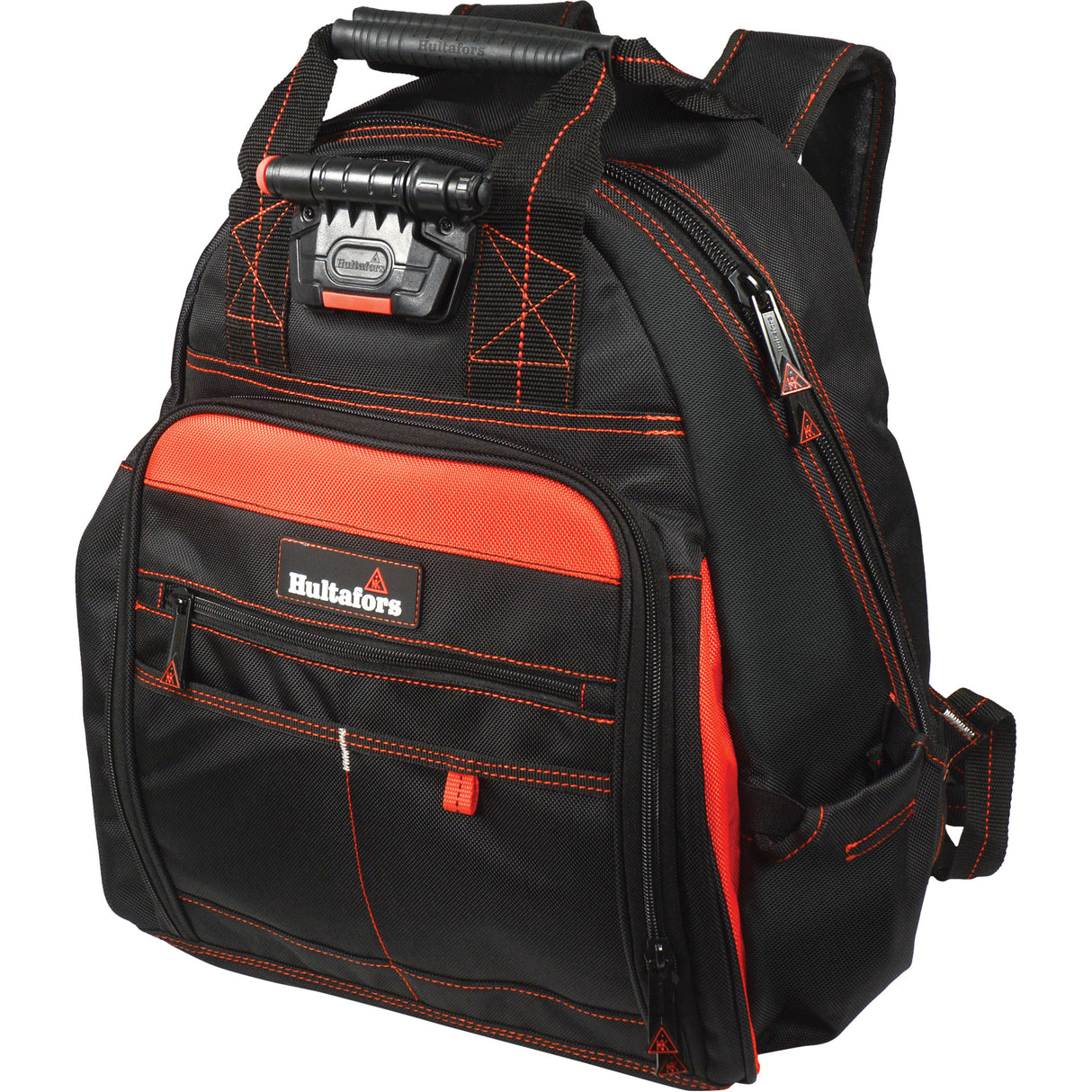 Lighted Tool Backpack, Black/Orange, Ballistic/Polyester