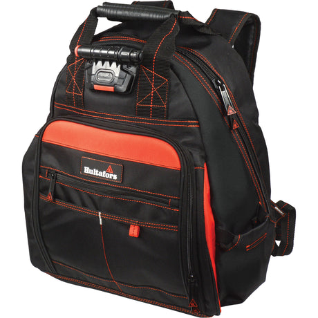 Lighted Tool Backpack, Black/Orange, Ballistic/Polyester