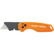 Folding Utility Knife, 1" Blade, Steel Blade, Plastic Handle