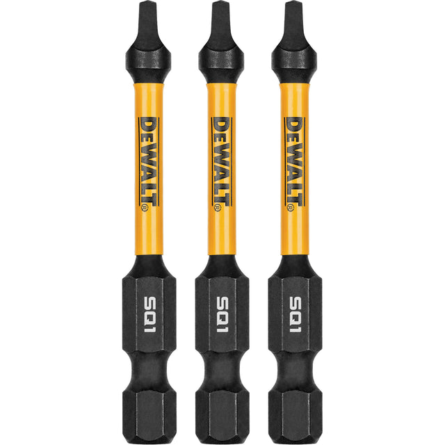 3-Piece FLEXTORQ® Impact Screwdriving Bits, Square, #1, 1/4" Drive