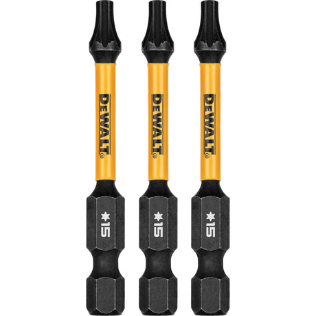 3-Piece FLEXTORQ® Impact Screwdriving Bits, Torx, T-15, 1/4" Drive
