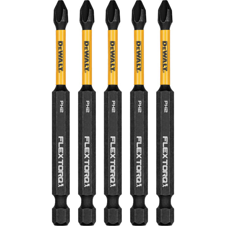 5-Piece FLEXTORQ® Impact Screwdriving Bits, Phillips, #2, 1/4" Drive