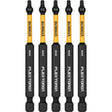 5-Piece FLEXTORQ® Impact Screwdriving Bits, Square, #2, 1/4" Drive