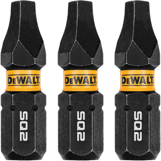 3-Piece FLEXTORQ® Impact Screwdriving Bits, Square, #2, 1/4" Drive