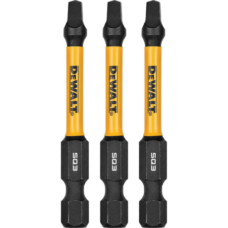 3-Piece FLEXTORQ® Impact Screwdriving Bits, Square, #3, 1/4" Drive