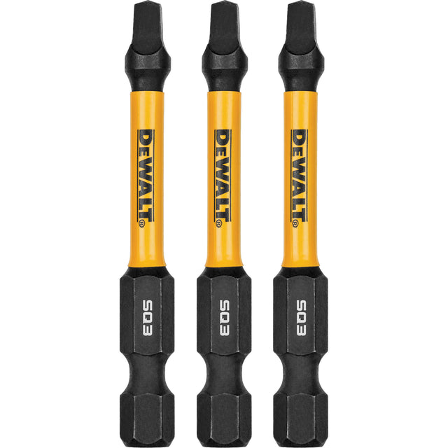 3-Piece FLEXTORQ® Impact Screwdriving Bits, Square, #3, 1/4" Drive
