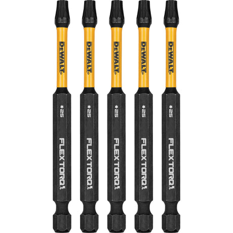 5-Piece FLEXTORQ® Impact Screwdriving Bits, Torx, T-25, 1/4" Drive