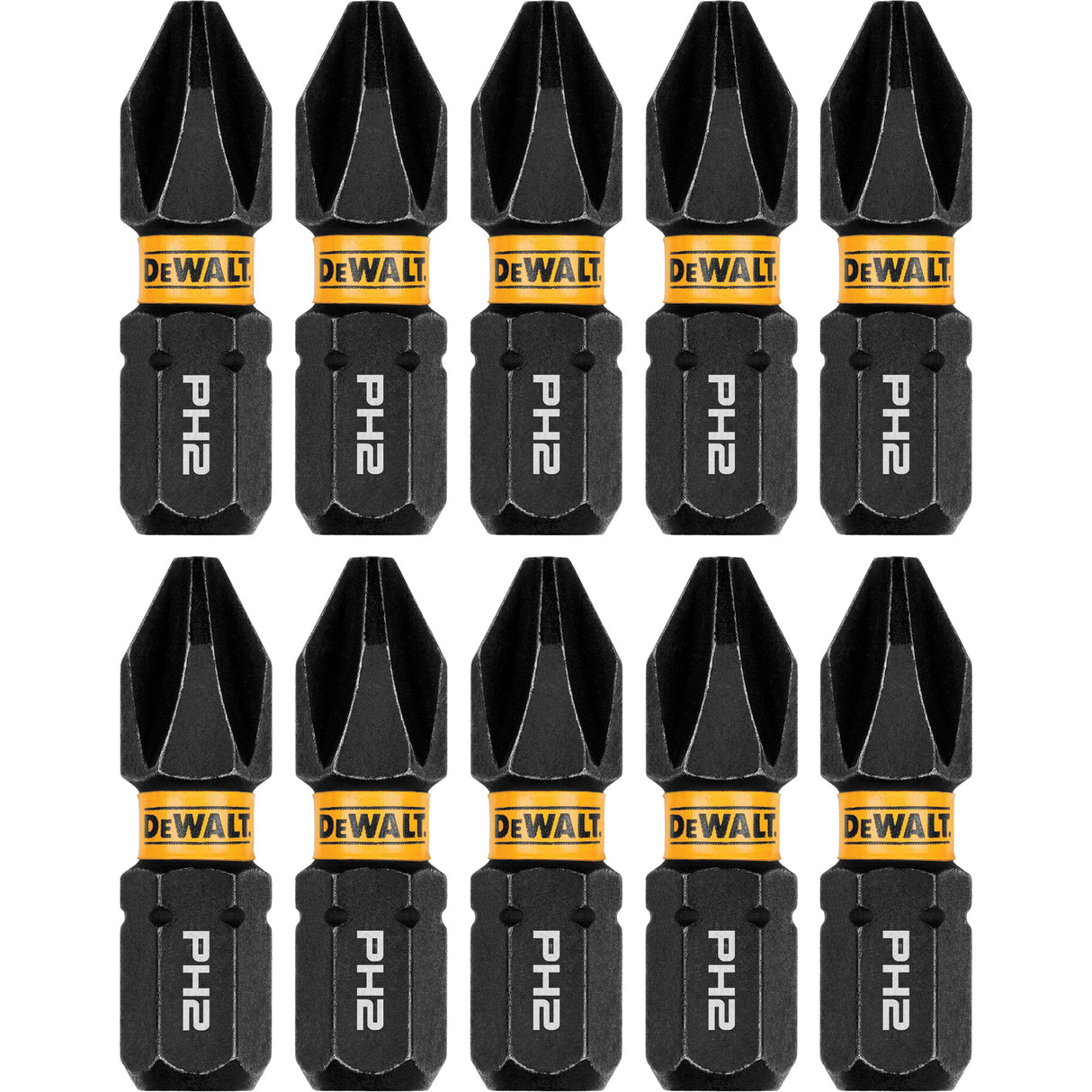 10-Piece FLEXTORQ® Impact Driver Bit Set, Phillips, #2 Tip, 1/4" Drive Size, 1" Length