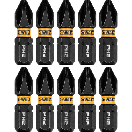 10-Piece FLEXTORQ® Impact Driver Bit Set, Phillips, #2 Tip, 1/4" Drive Size, 1" Length