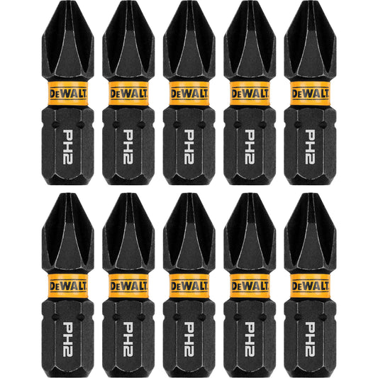 10-Piece FLEXTORQ® Impact Driver Bit Set, Phillips, #2 Tip, 1/4" Drive Size, 1" Length