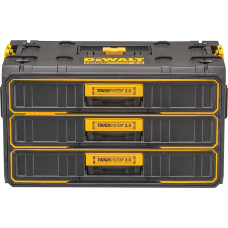ToughSystem® 2.0 Three-Drawer Unit, 21-4/5" x 12-3/10" x 12-3/5", Black/Yellow