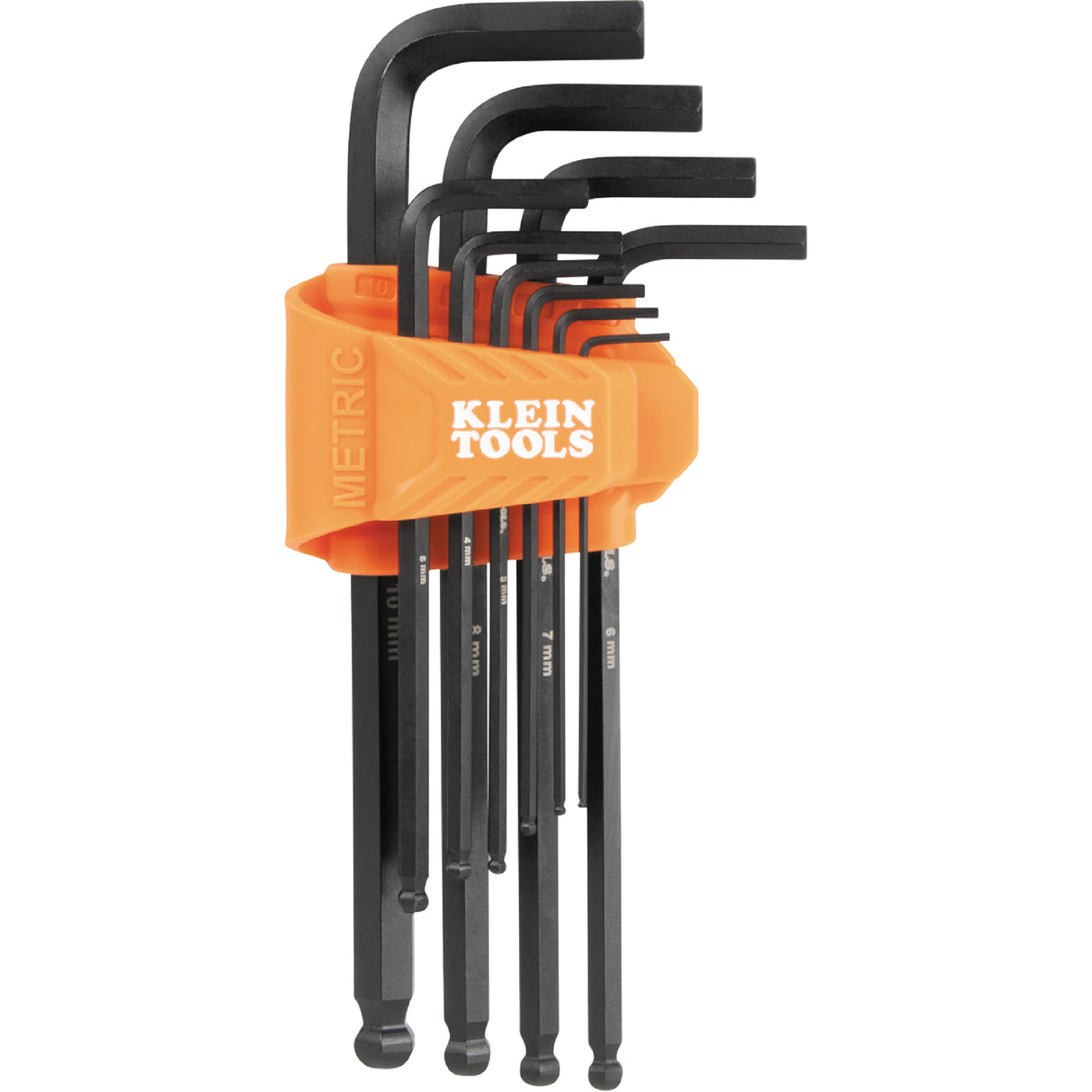 L-Style Long Ball-End Hex Key Set, 10 Pcs., Metric