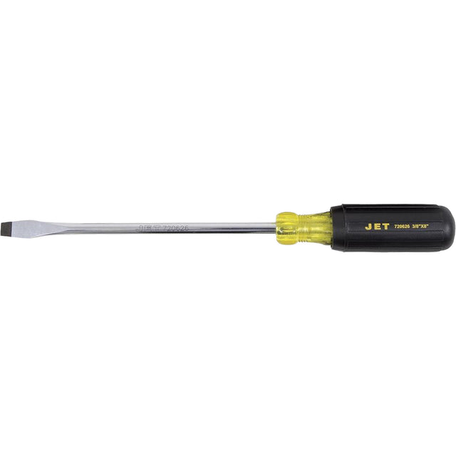 JKSS-8R Slot Screwdriver, 3/8" Tip, Round, 8" L, Cushion Grip Handle