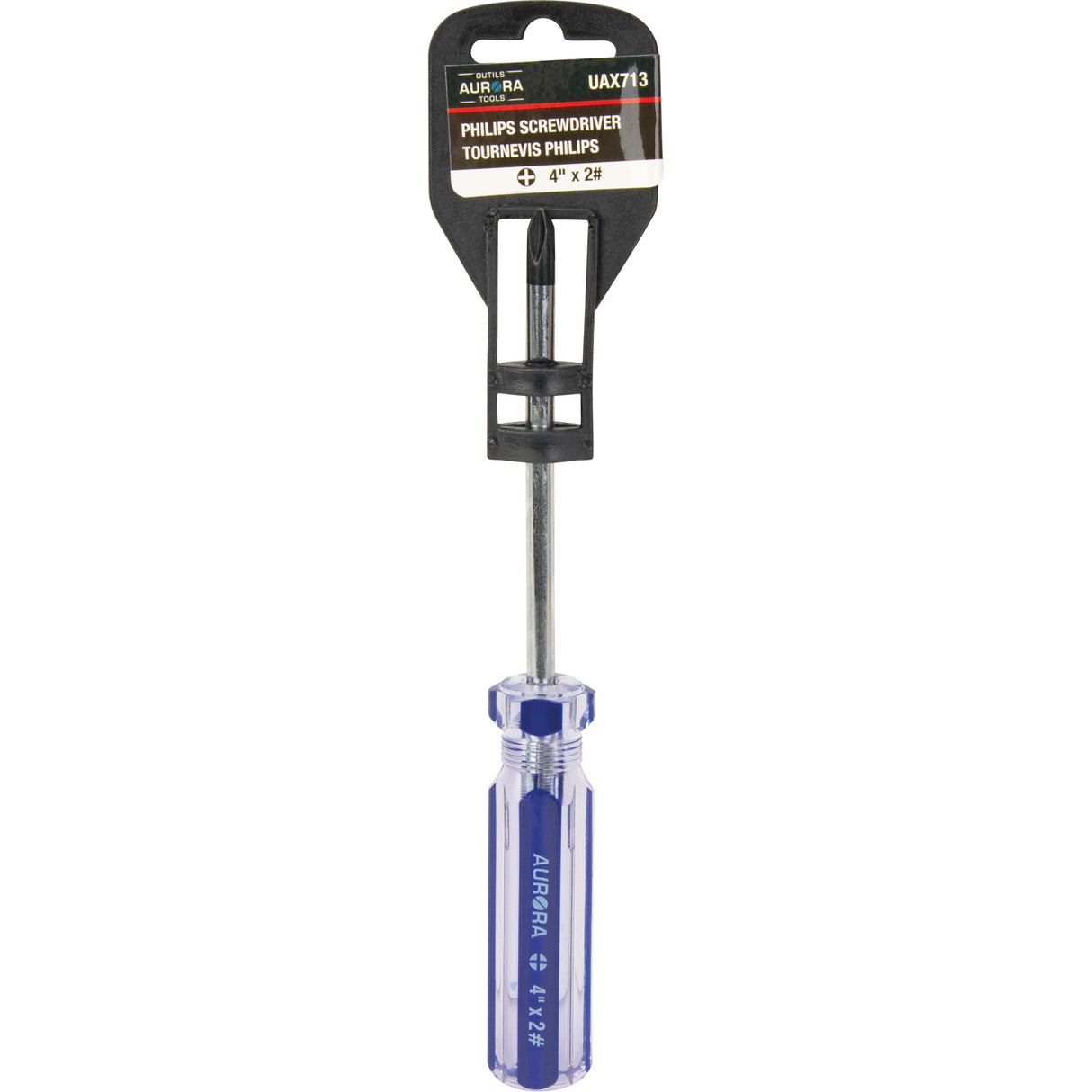 Blue Transparent Striped Philips Screwdriver, #2, Plastic Handle