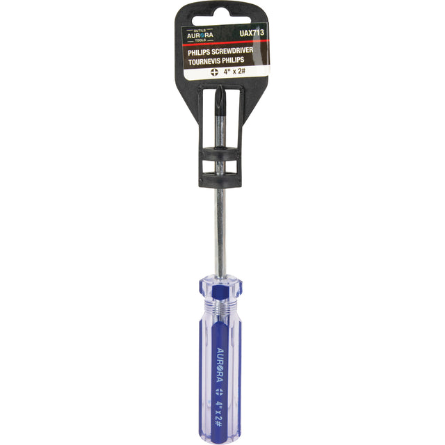 Blue Transparent Striped Philips Screwdriver, #2, Plastic Handle