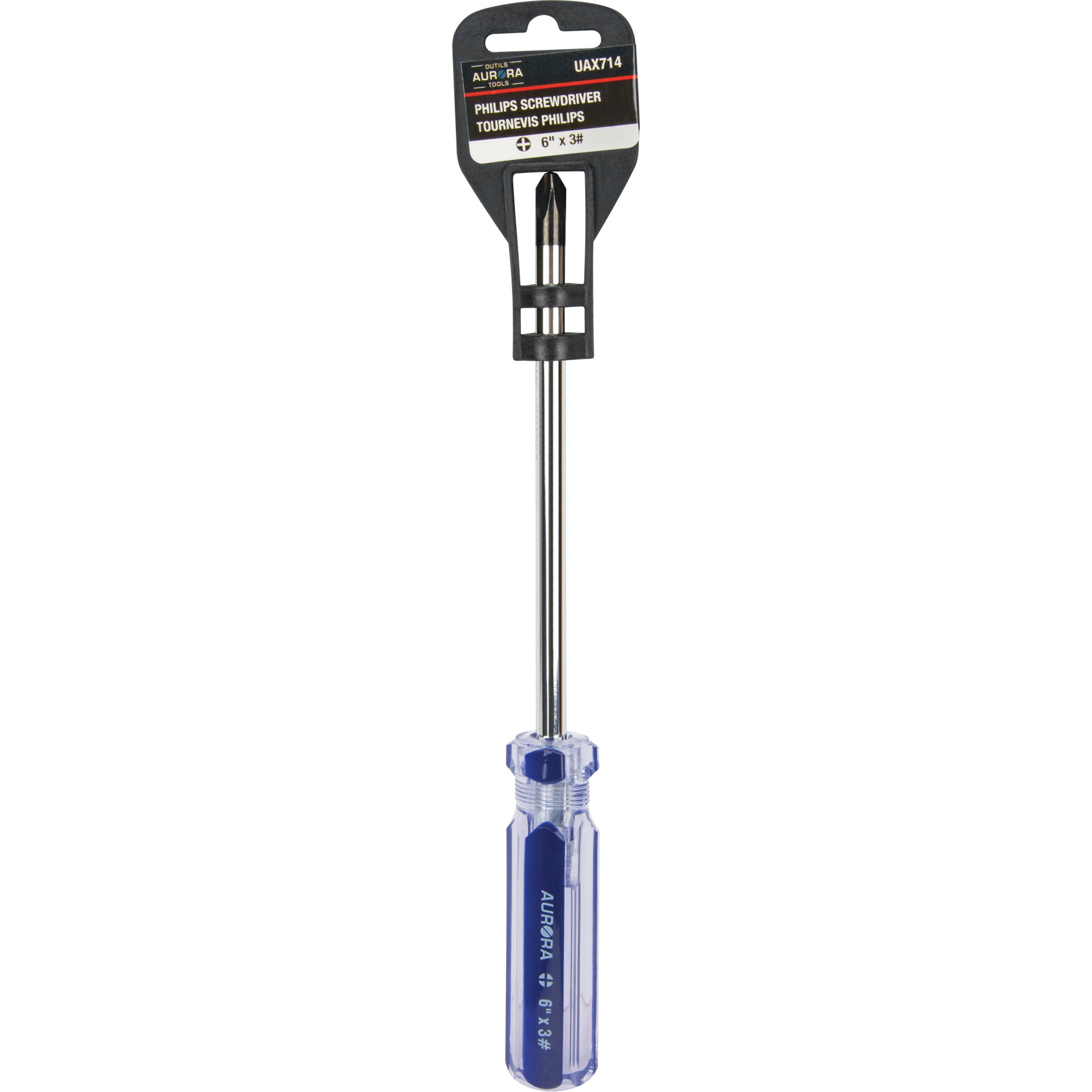 Blue Transparent Striped Philips Screwdriver, #3, Plastic Handle