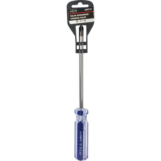 Blue Transparent Striped Philips Screwdriver, #3, Plastic Handle