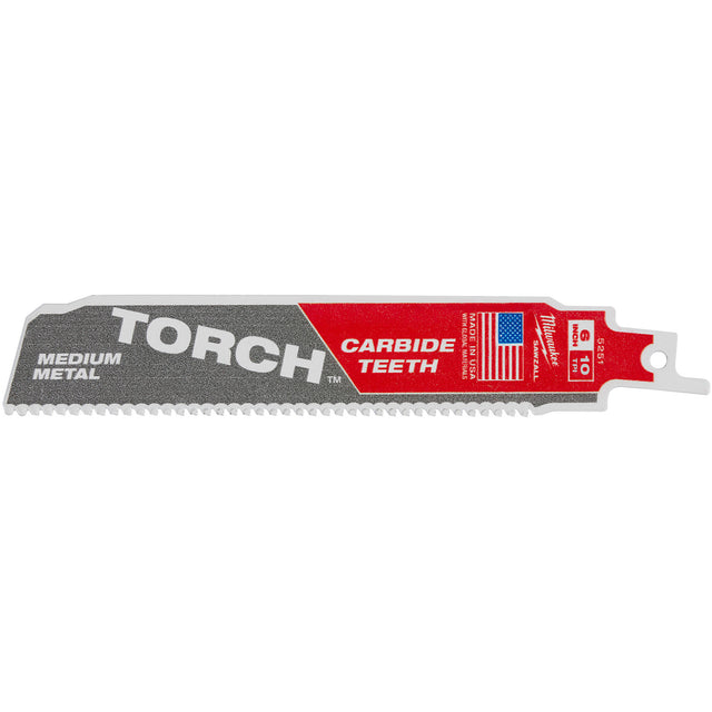 TORCH™ with Carbide Teeth for Medium Metal, Carbide, 10 TPI, 6" L x 1" W