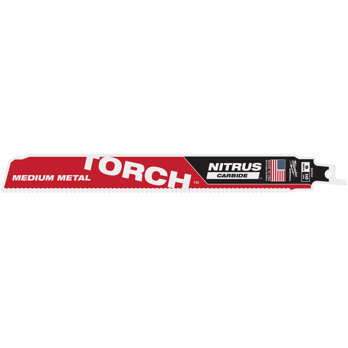 TORCH™ with NITRUS CARBIDE™ Teeth for Medium Metal, Carbide, 10 TPI, 9" L x 1" W