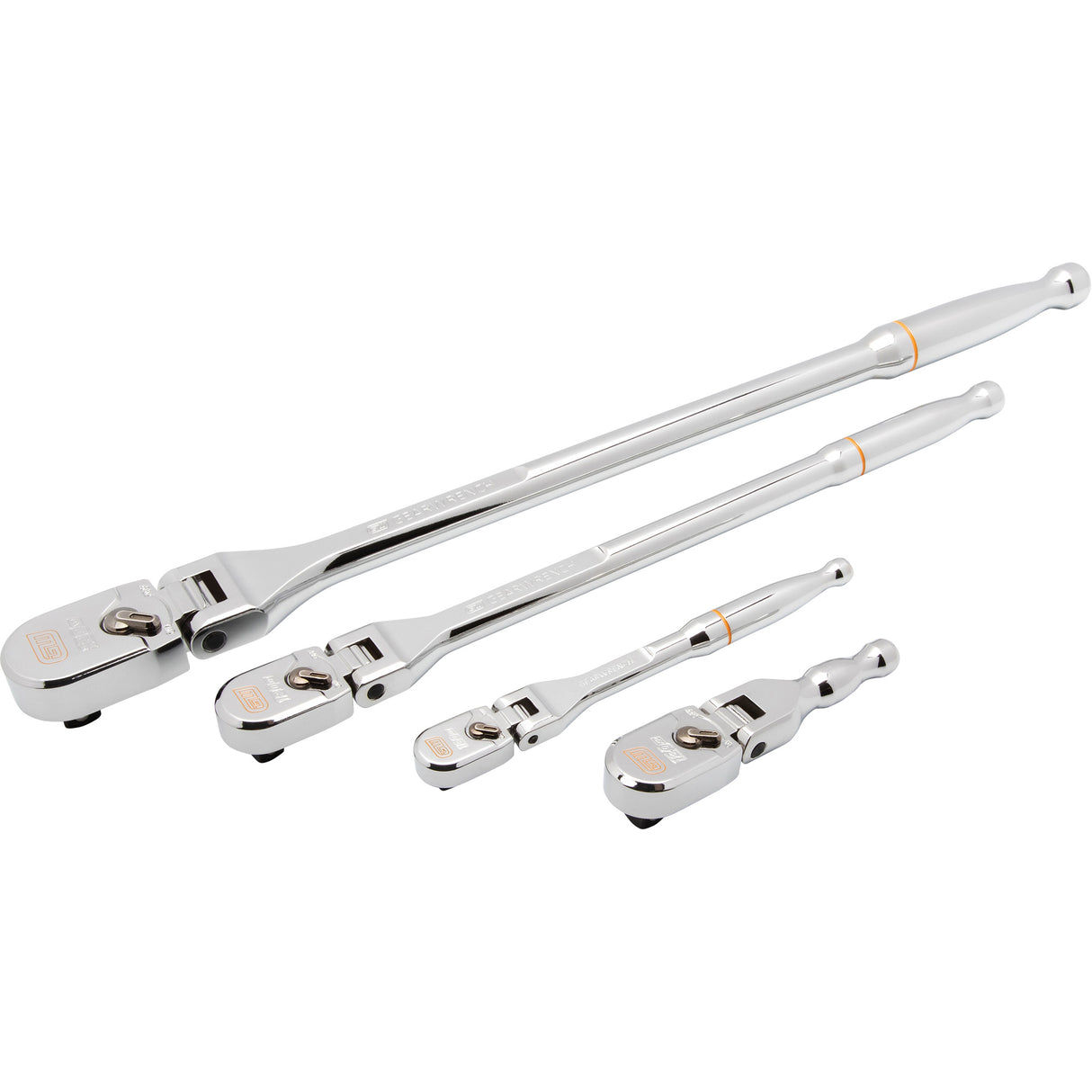 1/4", 3/8" & 1/2" Drive 120XP™ Full Polish Flex Handle Teardrop Ratchet Set