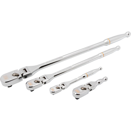 1/4", 3/8" & 1/2" Drive 120XP™ Full Polish Flex Handle Teardrop Ratchet Set