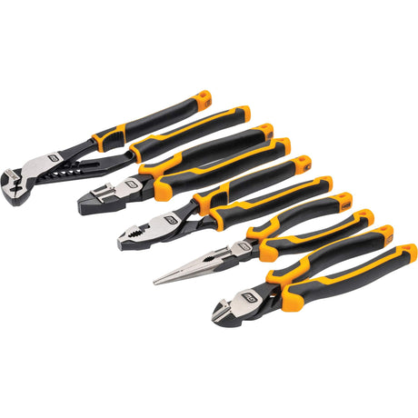 PITBULL Cushion Grip Pliers Set in Foam Storage Tray, 5 Pieces