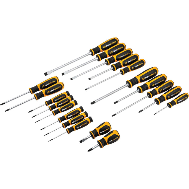 Phillips®, Slotted, Torx® Dual Material Screwdriver Set, 20 Pcs.