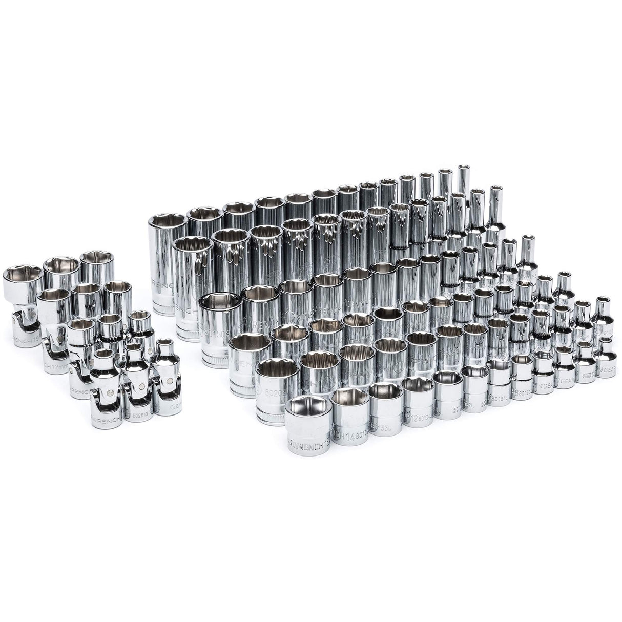 Master Metric Socket Set in Foam Storage Tray, 89 Pcs, 1/4" Drive Size, Deep