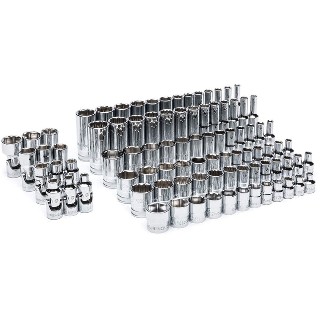 Master Metric Socket Set in Foam Storage Tray, 89 Pcs, 1/4" Drive Size, Deep
