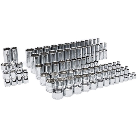Master SAE Socket Set in Foam Storage Tray, 85 Pcs, 3/8" Drive Size, Deep