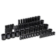 6-Point SAE Impact Socket Set in Foam Storage Tray, 63 Pcs, Impact, Deep