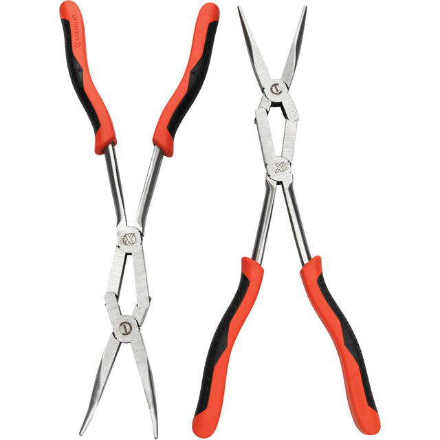 X2™ Straight and Bent Long Nose Dual Material Plier Set, 2 Pieces