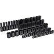 6-Point Metric Impact Socket Set in Foam Storage Tray, 66 Pcs, Impact, Deep