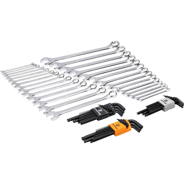 6-Point Combination Wrench and Hex Key Set in Foam Storage Tray, 59 Pieces
