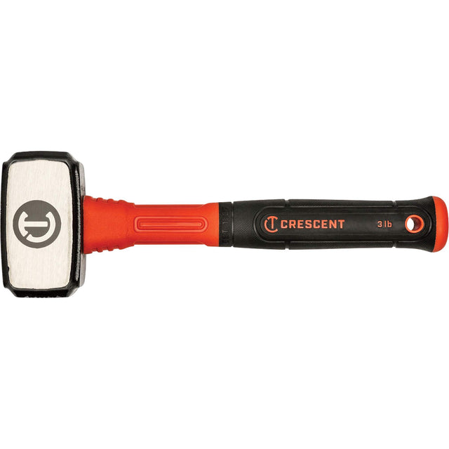 Drilling Hammer, 3 lbs., Fibreglass Handle, 4" L