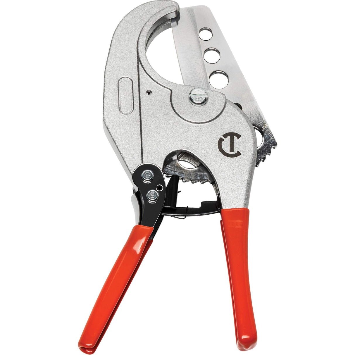 Ratcheting PVC Pipe Cutter with Dipped Grips, 1/4"- 2-3/8" Capacity