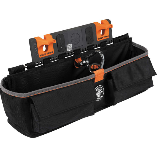 Bucket Work CentreS-Hook Large Pouch Module, Nylon, 3 Pockets, Black/Orange