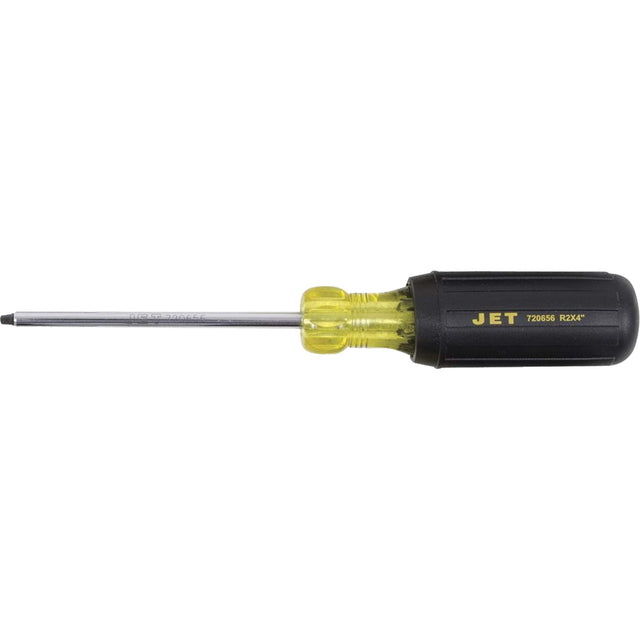 JKSR-2 Square Screwdriver, #2 Tip, Round, 4" L, Cushion Grip Handle
