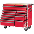PRC4211 Pro Series Roller Cabinet, 11 Drawers, 42" W x 18" D x Red